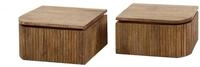 KAWOLA Nachttisch HEVE (Set, 2-St), h&auml;ngend Mangoholz massiv natur 1 Schublade