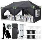 LuxusKollektion Faltpavillon Faltpavillon 3x6m Dunkelgrau mit 6 Seitenw&auml;nden