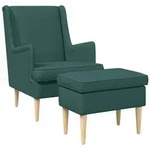 vidaXL Gartenlounge-Set Sessel mit Fu&szlig;hocker 2 stk. Dunkelgr&uuml;n Stoff, (2-tlg)...