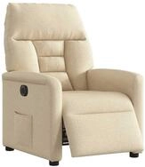 vidaXL Sessel Relaxsessel Elektrisch Creme Stoff (1-St)