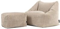 icon Sitzsack Kinder aus Cord flauschig mit Hocker &bdquo;Natalia&ldquo; (Spar-Set, 1 x