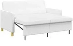 vidaXL Sofa Schlafsofa Ausziehbar Wei&szlig; Stoff, 1 Teile wei&szlig;