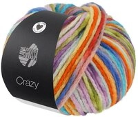 LANA GROSSA CRAZY Volumin&ouml;ses Merinogarn mit lebendigen Farbprints...