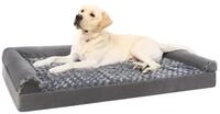 LuxusKollektion Hundebett Hundebett orthop&auml;disches 90x57x16cm Grau L 90 x B 57...