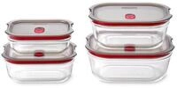 black+blum Frischhaltedose Multifunktionsdose aus Glas, 4er Set, mit Vakuumverschluss