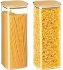 LuxusKollektion Vorratsglas Vorratsdose Glas Bambusdeckel Spaghetti Nudeln Mehl...