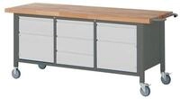 Stier Werkbank STIER Fahrbare Werkbank Premium mit 2 Schubladen und 2...