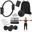 relaxdays Pilates-Ring 11-teiliges Pilates Set (11-tlg), schwarz