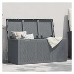 furnicato Gartenbox Auflagenbox Polypropylen Rattan-Optik 118,5x44,5x51 cm Grau,