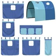 vidaXL Bett Vorh&auml;nge f&uuml;r Hochbett mit Tunnel Blau Polyester
