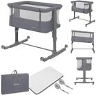 lionelo Baby-Reisebett AURORA, 3-in-1: Beistellbett, Babywiege, freistehendes