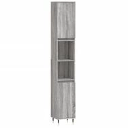 vidaXL Badkommode, Badschrank Grau Sonoma 30x30x190 cm Holzwerkstoff