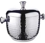 EDZARD Eiseimer Rico, Silber-Optik, geh&auml;mmert, Inkl. Deckel und Zange, H 18 cm