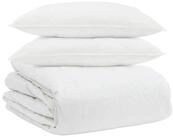 vidaXL Bett Bettdecken Set mit Kissen 3 stk. Wei&szlig; Daunenfeder (3-tlg)