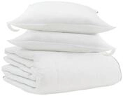 vidaXL Bett Winterbettdecke mit Kissen 3 Stk. Wei&szlig; Daunenfeder (3-tlg)
