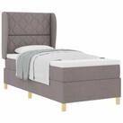 vidaXL Bett Boxspringbett mit Kopfteil Taupe 200 x 90 cm Stoff (1-tlg)