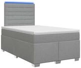 vidaXL Bett Boxspringbett mit Matratze Hellgrau 120 x 190 cm Stoff (1-tlg)