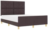 vidaXL Bett Bettgestell mit Kopfteil Dunkelbraun 140 x 190 cm Stoff (1-tlg)