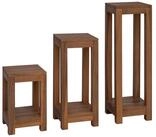 vidaXL Blumenst&auml;nder Pflanzenst&auml;nder 3 Stk. Natur 25 x 25 x 80 cm Massivholz...
