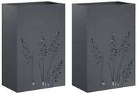 vidaXL Blumentopf Garten-Pflanzgef&auml;&szlig; 2 Stk. Anthrazit 50 x 30 x 75 cm (2 St)