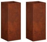 vidaXL Blumentopf Garten-Pflanzgef&auml;&szlig; 2 stk. Rostoptik 20 x 20 x 50 cm (2 St)
