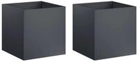 vidaXL Blumentopf Garten-Pflanzgef&auml;&szlig; 2 stk. Anthrazit 45 x 45 x 45 cm (2 St)