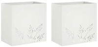 vidaXL Blumentopf Garten-Pflanzgef&auml;&szlig; 2 Stk. Wei&szlig; 50 x 30 x 49 cm (2 St)