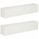 vidaXL Blumentopf Garten-Pflanzgef&auml;&szlig; 2 stk. Wei&szlig; 80 x 20 x 20 cm (2 St)