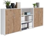 BMG M&ouml;bel Aktenschrank Office Edtion (Set 9 Wei&szlig;/ Gold Harbor Oak,...