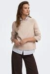 Strickpullover ONLY "ONLPRINCESS LS O-NECK RAGLAN KNT NOOS", Damen, Gr. M, beige