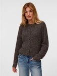 Vero Moda Strickjacke VMNOVAH LS O-NECK BUTTON CARDI GA NOOS Materialmix,...