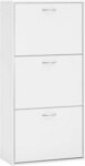 Woltu Schuhschrank (1-St) mit 3 Regale, verstellbaren Trennw&auml;nden, f&uuml;r 14-18...