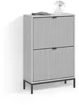 Livinity&reg; Schuhkipper Aterno, Grau, 60 x 92 cm mit 2 Klappschubladen (1 St)...