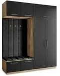 Masseno Garderobenschrank REMA 200 x 240 cm Garderoben-Set mit 2 T&uuml;ren Eiche...