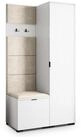 Masseno Garderobenschrank LORI 95 x 181 cm Garderoben-Set mit 1 T&uuml;r Wei&szlig;
