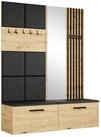 Masseno Garderobenschrank MODULO 161,2 x 204 cm Flurm&ouml;bel mit Spiegel Eiche...