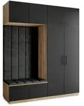 Masseno Garderobenschrank REMA 200 x 240 cm Garderoben-Set mit 2 T&uuml;ren Eiche...