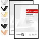LuxusKollektion Bilderrahmen Bilderrahmen A2 42x59cm Metall Alu Schwarz...