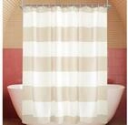 LuxusKollektion Duschvorhang Duschvorhang Beige Streifen 180x180cm Beschwerter...
