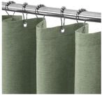 LuxusKollektion Duschvorhang Duschvorhang Schmaler Textil Leinen - Gr&uuml;n H182 x...