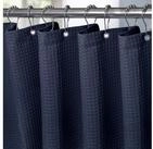 LuxusKollektion Duschvorhang Duschvorhang Metallringe Waffel Marineblau H182 x...