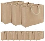 vidaXL Einkaufstrolley 42 x 33 x 19 cm Einkaufstasche Jute-Handtaschen 10er Set...