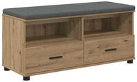 vidaXL Sitzbank 100 x 38 x 46 cm Flurbank mit Kissen mit Speicher Artisan-Eiche