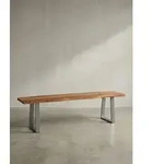 KADIMA DESIGN Sitzbank Esszimmerbank 140x40x45,5 cm Akazie Massivholz / Metall...