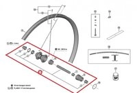 Shimano Laufrad SHIMANO Hohlachse komplett f&uuml;r FH-TC500-HL Ersatzachse -...