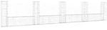 vidaXL Gabionenzaun, Gabionenkorb U-Form mit 5 S&auml;ulen Eisen 500x20x100 cm