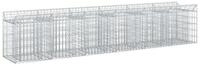 vidaXL Gartenzaun Gabionen-Hochbeet 2 stk. 300 x 50 x 60 cm Verzinkter Stahl,...