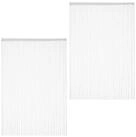 relaxdays Fadenvorhang 2er Set (2 St), Stangendurchzug, stark perforiert,...