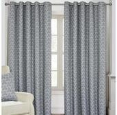 Homescapes Gardine &Ouml;sengardinen mit geometrischem Muster grau 2 St&uuml;ck 117 x...