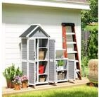 Outsunny Ger&auml;tehaus 2 in 1 Gartenschrank, Abschlie&szlig;bar Ger&auml;teschuppen mit